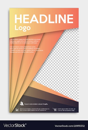 Template flyer black with elements for printing vector image