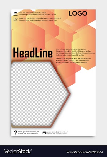 Template flyer black with elements for printing vector image