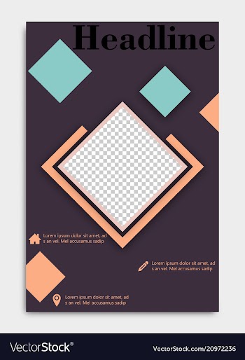 Template flyer black with elements for printing vector image