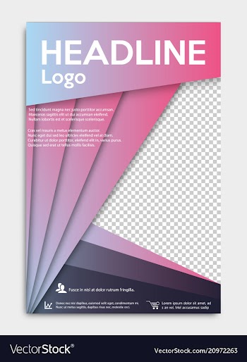 Template flyer black with elements for printing vector image