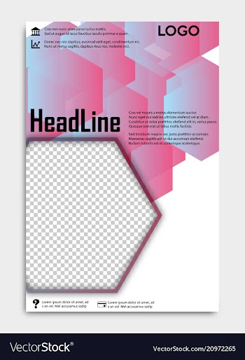 Template flyer black with elements for printing vector image