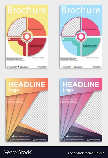 Template flyer black with elements for printing vector image