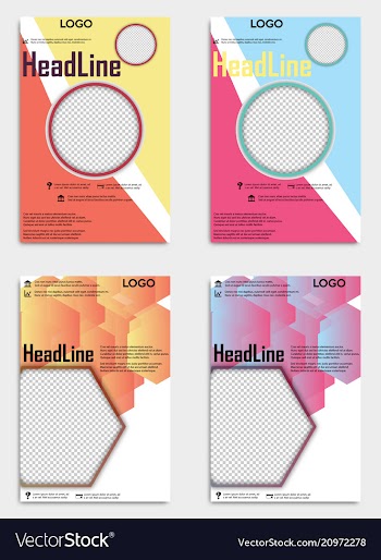 Template flyer black with elements for printing vector image
