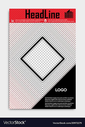 Template flyer black with elements for printing vector image