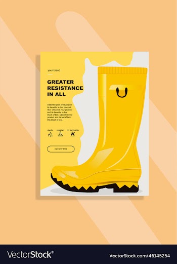 template flyer product editable yellow boot