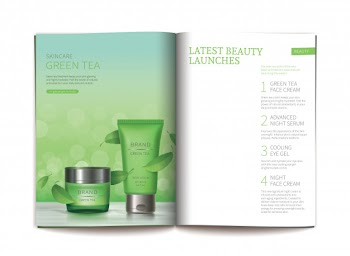 Template for glossy cosmetic magazine. Free Vector