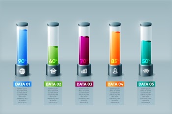 Template infographic 3d bars Free Vector