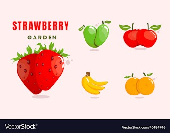 template logo garden fruit