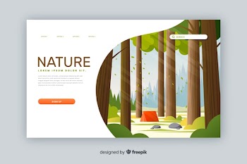 Template of nature landing page Free Vector