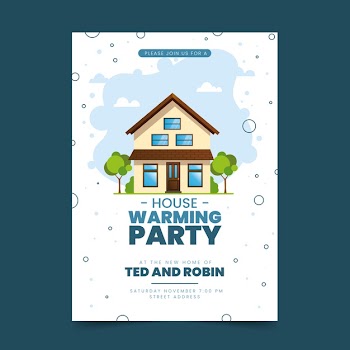Template theme for housewarming party invitation Free Vector
