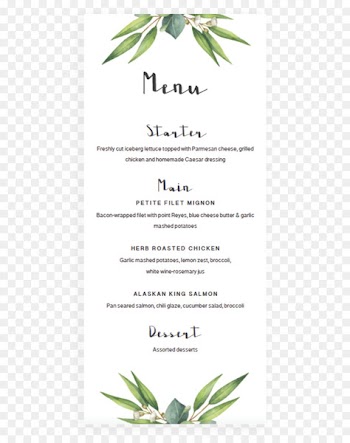Template Wedding invitation Baby shower Bridal shower - Wedding Menu template 