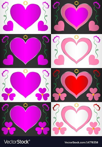 Template with a heart-shaped area for text that vector image