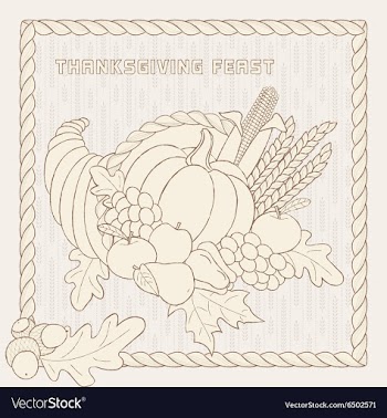 Template with hand drawn Thanksgiving elements vector image
