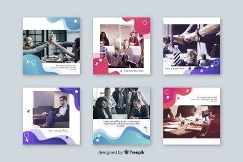 Template with instagram post collection Free Vector
