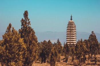 Temple By Chinese Hillside