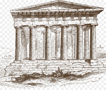 Temple of Hephaestus Ancient Greece Doric order Ionic order - Vector Ancient Greece old buildings 