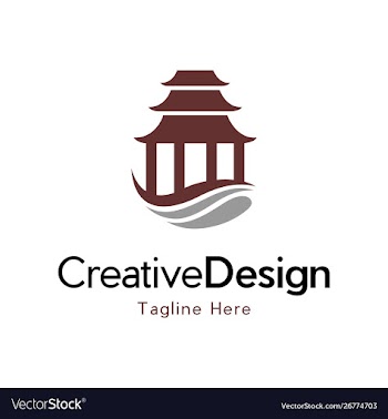 Temple pagoda building creative business logo vector image