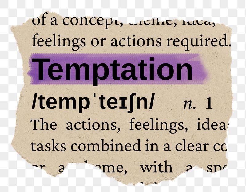 Temptation png word sticker, torn | Free PNG - rawpixel