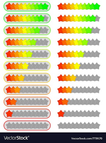 Ten level rating system sets vector image