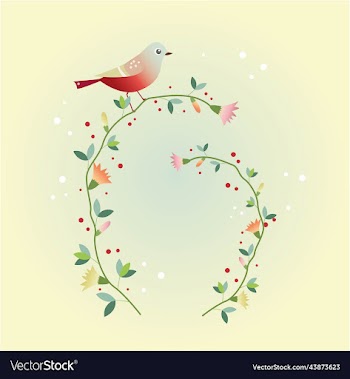 tender bird on a flowering branch