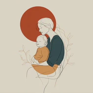 Tender Moments: Mother and Baby Daughter Line Art Tender Moments: Mother and Baby Daughter Line Art