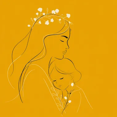 Tender Moments: Mother and Daughter Embrace Line Art Tender Moments: Mother and Daughter Embrace Line Art