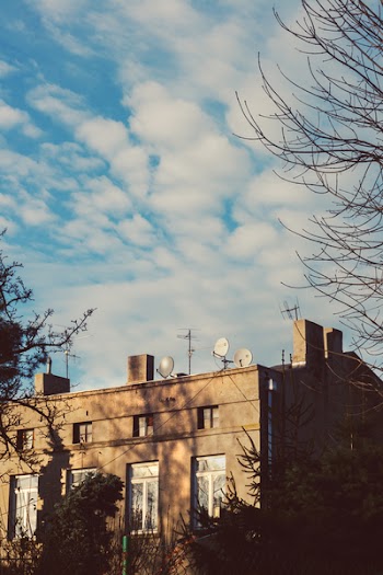 Tenement house &amp; blue sky