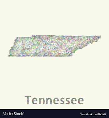 Tennessee line art map vector image