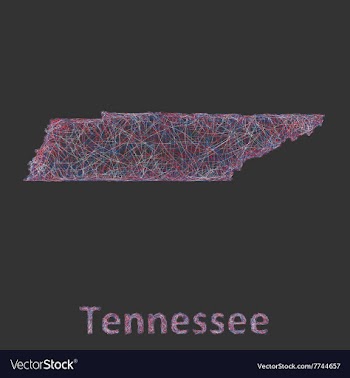 Tennessee line art map vector image