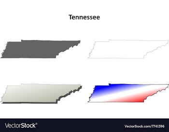Tennessee outline map set vector image
