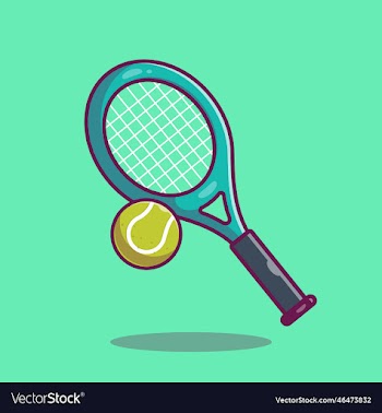 tennis ball with racket cartoon