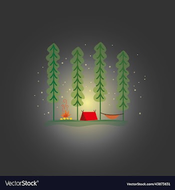 tent and hammock in the forest
