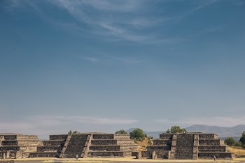 Teotihuacan Temples Under Blue Skyes