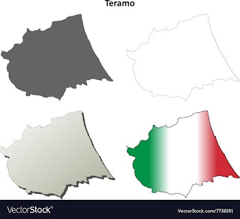 Teramo blank detailed outline map set vector image