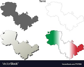 Terni blank detailed outline map set vector image