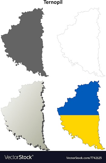 Ternopil blank outline map set vector image