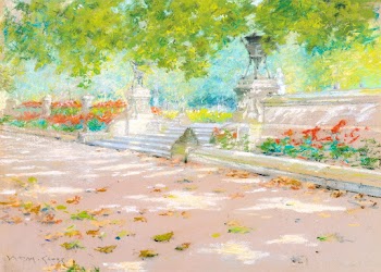 Terrace, Prospect Park (1887) drawing in high resolution by William Merritt Chase. Original from The Smithsonian. Digitally enhanced by rawpixel.