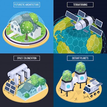 Terraforming isometric design concept Free Vector