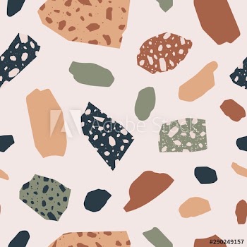 Terrazzo abstract vector seamless pattern
