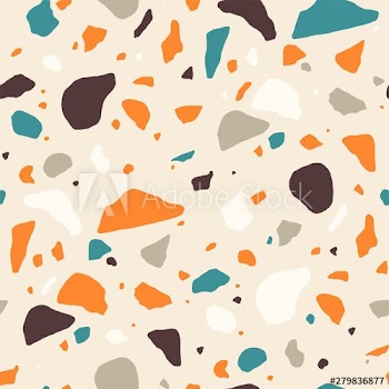 Terrazzo seamless pattern with motley stone or rock fractions