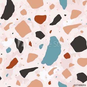 Terrazzo seamless pattern with motley stones