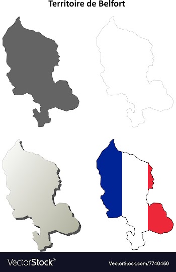Territoire de Belfort Franche-Comte outline map vector image