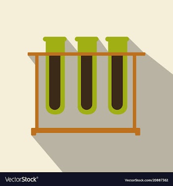 Test tubes icon with long shadow flat design vector image