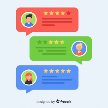 Testimonial with speech bubble design