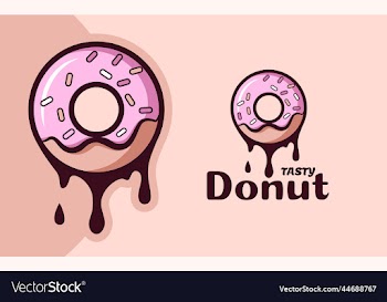 testy donuts cartoon logo design