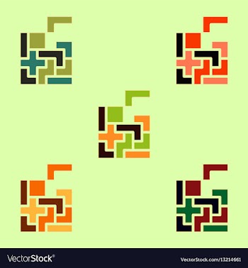 Tetris pieces collection vector image