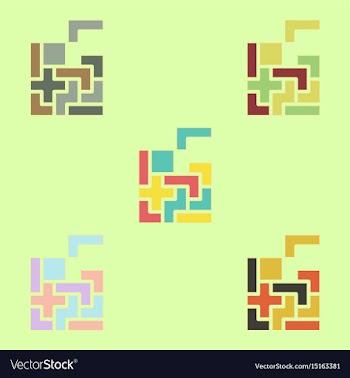 Tetris pieces collection vector image