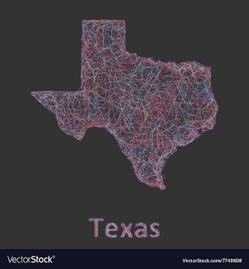 Texas line art map vector image