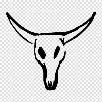 Texas Longhorn Skull , Skull Line Art transparent background PNG clipart