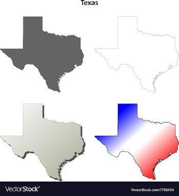 Texas outline map set vector image